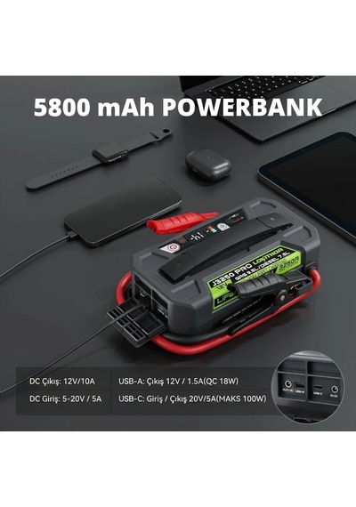 Lokithor J3250pro 12v 3250amp Lifepo4 Akıllı Akü + + Led Lamba