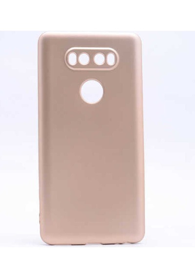 LG Uyumlu V20 Kılıf Zore Premier Silikon Kapak Gold