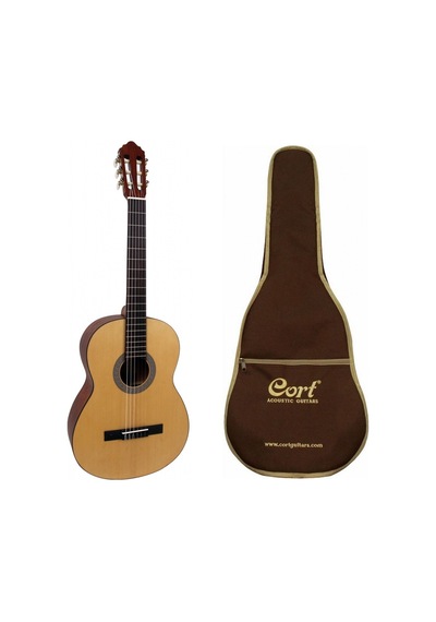 Cort Ac100opw Klasik Gitar, Kılıflı, Open Pore, Ladin Kapak, Ark