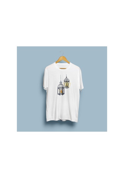 Bahriyeli Collection Oversize Ramazan Ve Kurban Bayramı 2. Tasarım Unisex T-shirt Beyaz