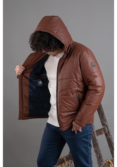 Kapşonlu Regular Fit Erkek Şişme Mont
