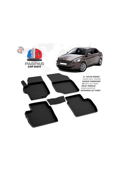 Peugeot 301 4d Araca Özel Havuzlu Kauçuk Paspas 2013 Ve Üzeri