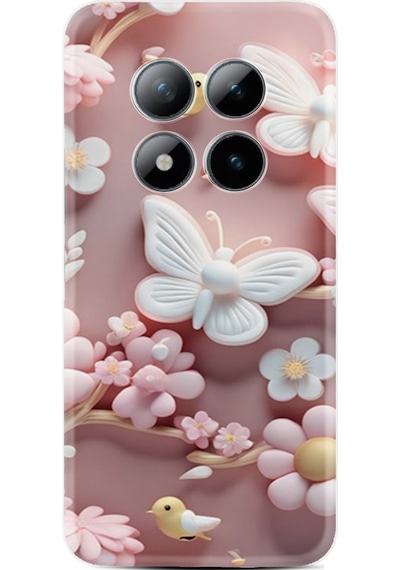 Xiaomi Redmi Note 15 Pro Kılıf Boutique Baskılı Resimli Pembe Kelebekler Pcode -088