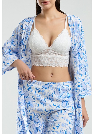 Arnetta Kadın Beyaz 3lü Pijama Takımı Beyaz