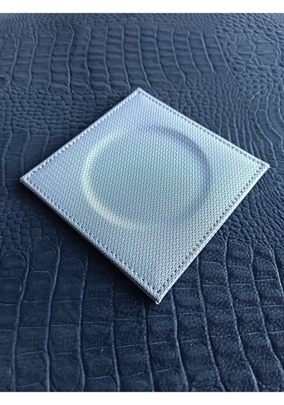 Kare Bardak Altlığı Suni Deri Bardak Altı 1 Adet Gri Renk Çok Renkli