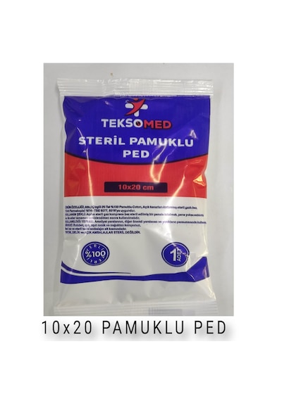 Teksomed 10x20 Steril Pamuklu Ped 10 Adet