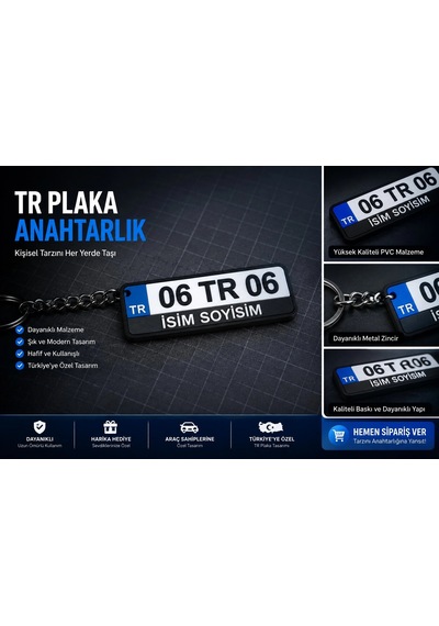 3d Anahtarlık Kişiye Özel Plaka Qtop Q-0965