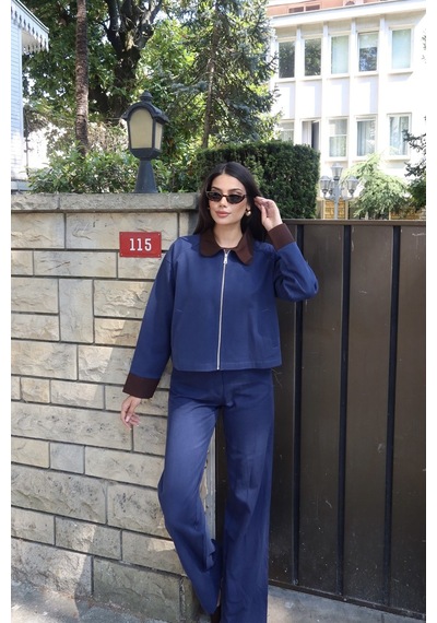 Kechi Woman Gabardin Kumaş Pantolon Lacivert