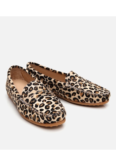Hotiç Kadın Deri Siyah Leopar Desenli Günlük Loafer 01ayh303610a133 Çok Renkli