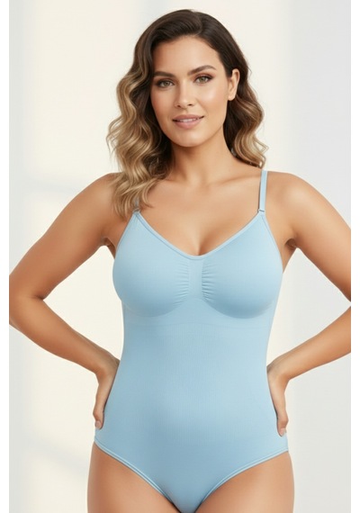 Mistirik Mamey Model Örme Kumaş Toparlayıcı Çıtçıtlı Body Buz Mavi Renk Zıbın 4