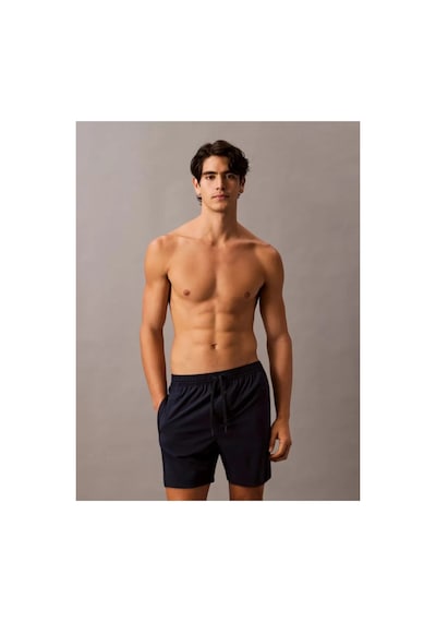 Calvin Klein Erkek Regular Fit Yanları Logo Şeritli Lacivert Deniz Şortu-16177