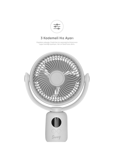 Fressi Jaf18 Taşınabilir Masaüstü Gri Usb Fan