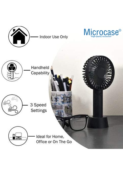 Microcase Fn30 Şarj Edilebilir Masaüstü Ve Elde Taşınabilir Mini Fan - Al5301