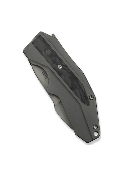 We Knife Coral Gray Titanium Handle With Marble Carbon Fiber Inlay Gray Stonewashed Cpm 20cv Blade Çakı Gri