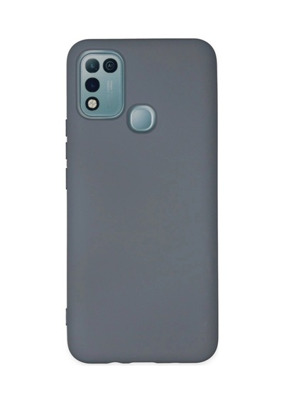 İnfinix Hot 10 Play Kılıf Nano İçi Kadife Silikon - Gri -