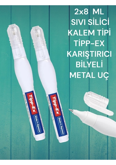 2 Adet 8 Ml Daksil Sıvı Silici Kalem Tipi Tipp-ex Kalem Daksil