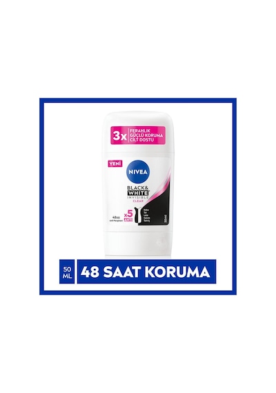 Nivea Black&White Invisible Clear Kadın Stick Deodorant 50 ML