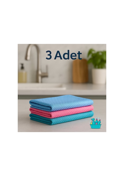 Mikrofiber Cam Bezi 3 Adet 40x40 Cm İz Bırakmaz - Ultra Temiz Yüzeyler Diğer