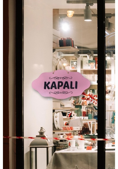 Dekoratif Açık-kapalı Tabelası Jüt İp Ve Vantuz Hediyeli - Pembe