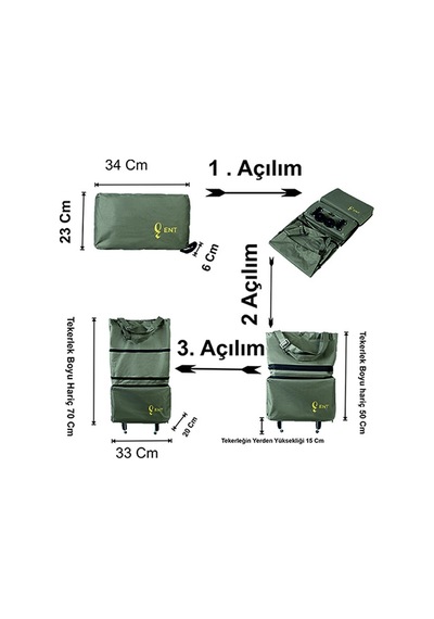 ENTRKLM DEFNE DİREKLİ DİK DURABİLEN VE KATLANABİLİR SEYAHAT VE ALIŞVERİŞ ÇANTASI