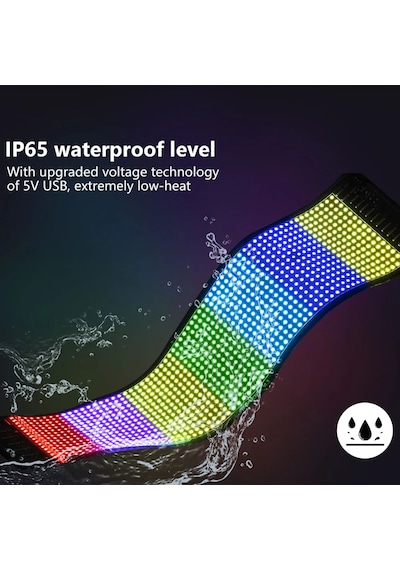 Esnek Led Araç Burcu Bluetooth Uygulama Kontrolü Led Panel Led Matrix Piksel 16x32 Leds 7x17 Cm