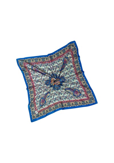 Mim Eşarp Prime Pamuk Etnik Desenli Eşarp 90x90 Cm Saks
