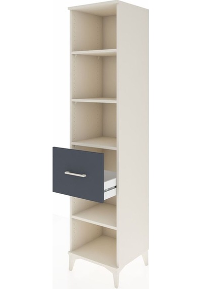 Hyperion Dolap 4 Raflı Tek Çekmeceli 44x44x195 Aytaşı-antrasit Aytaşı