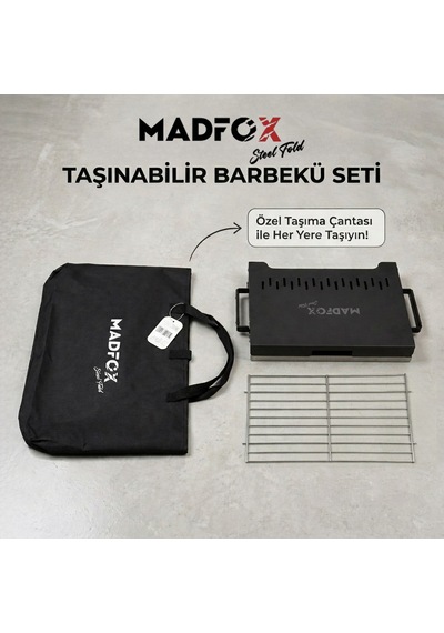 Madfox Steelfold Paslanmaz Çelik Katlanabilir Mangal Silver