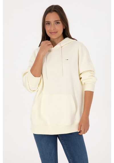 U.S. Polo Assn. Kadın Krem Şardonlu Kapüşonlu Sweatshırt 50313567-VR256