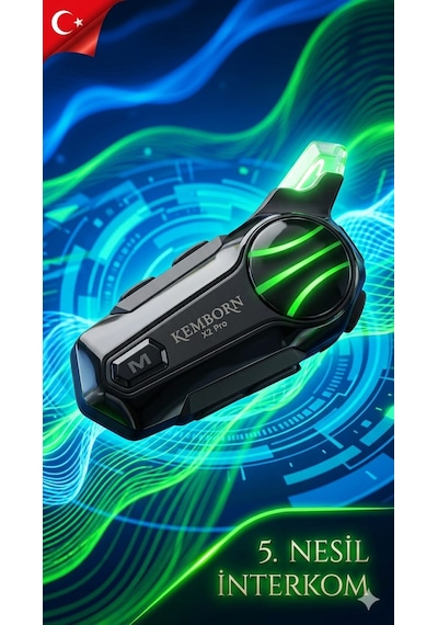 X2 Pro Motosiklet Kask Kulaklık 1adet 2 Binicili İntercom Bluetooth Seti 5. Nesil