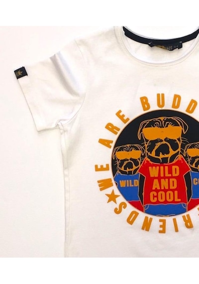 Richie Royce Erkek Çocuk Baskılı Wıld Cool Yazılı Tshirt-7015-beyaz Beyaz