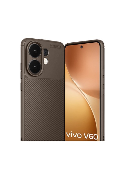 Vivo V60 5g Uyumlu Auto Focus Karbon Kapak - Kahverengi