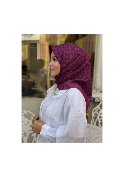 Aker Elegance Monogram Eşarp Mürdüm - 994 Mürdüm - 994