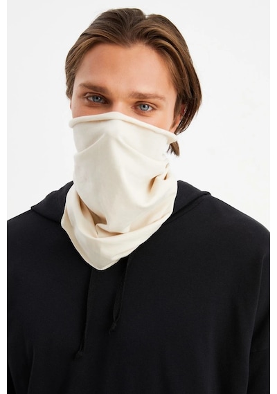 Butikgiz Erkek 4 Fonksiyonlu Koruyucu Pamuklu, Esnek, Terletmez, Bandana, Boyunluk, Maske - Tek Ebat / Bej Bej