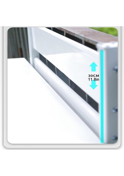 Dış Mekan Katlanır Balkon Masası, Yerden Tasarruflu Güverte Raylı Masa, Ayarlanabilir Yükseklik Veranda Bar, Kompakt Bahçe Masası, Siyah L80 G30cm / U31,5 G11,8 Diğer