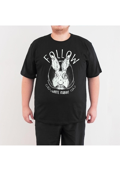 Bant Giyim - White Rabbit 4Xl Büyük Beden Siyah Erkek Tişört Çok Renkli Bant Giyim - White Rabbit 4Xl Büyük Beden Siyah Erkek Tişört Çok Renkli