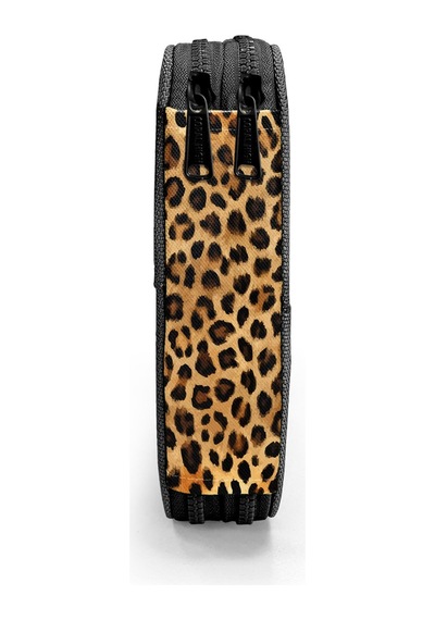 Coral High Kahverengi Leopar Desenli Çift Katlı Kalem Çanta 11147 Kahverengi - Siyah