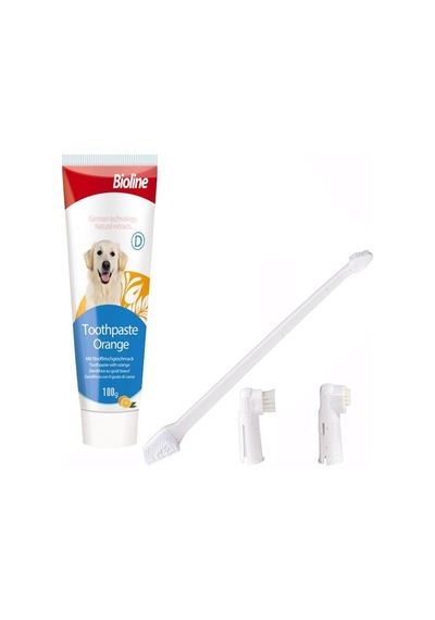 Bioline Portakal Aromalı Köpek Ağız Bakım Seti 100 G