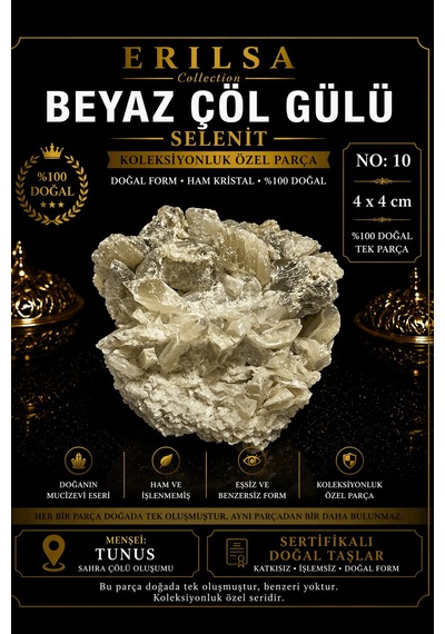 Sertifikalı Beyaz Çöl Gülü Selenit Taşı Kütle - 4x4 Cm Koleksiyon
