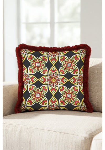 Otantik Mandala Tasarımlı Saçaklı Yastık Kılıfı - Etnik Retro Lacivert Bordo Püsküllü Kırlent Kılıfı Kadim Sahil Lime Otantik Mandala Tasarımlı Saçaklı Yastık Kılıfı - Etnik Retro Lacivert Bordo Püsküllü Kırlent Kılıfı Kadim Sahil Lime