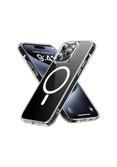 İphone 13 Pro Uyumlu Esnek Plastik Magsafe Wireless Şarj Özellikli Şeffaf Kılıf