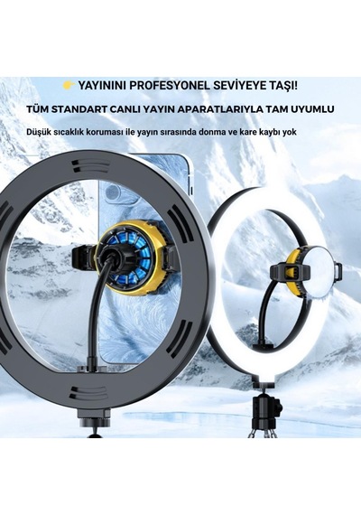 Coofbe 5500 Rpm Turbo Fan Işıklı Klipsli Buz Etkili Telefon Soğutucu Radyatör Tüm Telefonlara Uyumlu