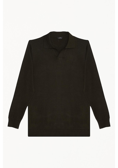 Tudors Erkek Standart Fit Normal Kesim Polo V Yaka Gri Triko Kazak-38009 Gri