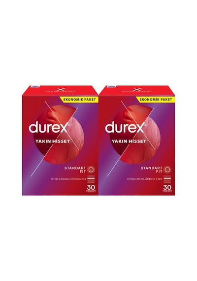 Durex Yakın Hisset Standart Fit Kayganlaştırıcılı Prezervatif 30 PKT.DUREX.091