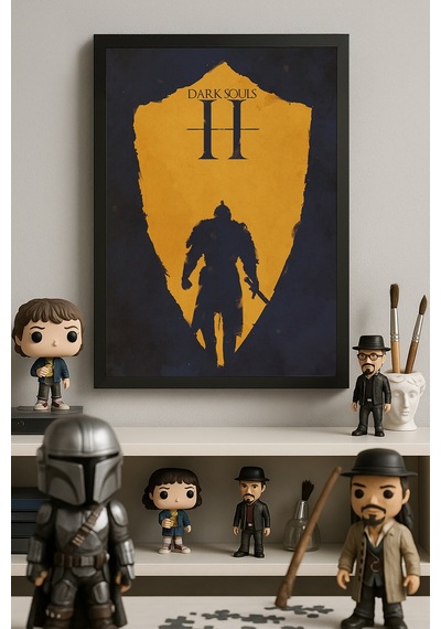 Dark Souls Siyah Ahşap Çerçeveli Poster, Dekoratif Oyun Duvar Tablosu