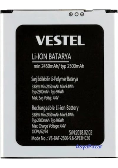 Vestel Uyumlu Venüs E3 Pil Batarya Vs-Bat-2500 İthal