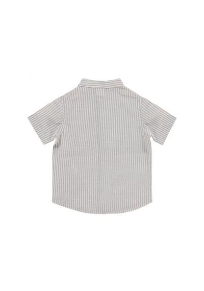 Civil Baby Çizgili 6-18 Ay Gömlek - Kahverengi 12-18 Ay Sütlü Kahve