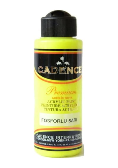 Fosforlu Premium Akrilik Sarı 120ml Tek Renk