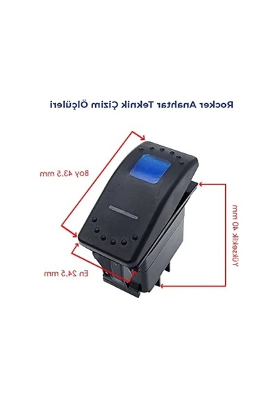 Su Geçirmez Led Işıklı 5 Pin On/off Anahtar Düğmesi