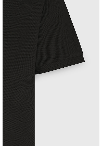 AC&Co / Altınyıldız Classics Erkek Slim Fit Dar Kesim Polo Yaka %100 Pamuk Kısa Kollu Tişört Siyah